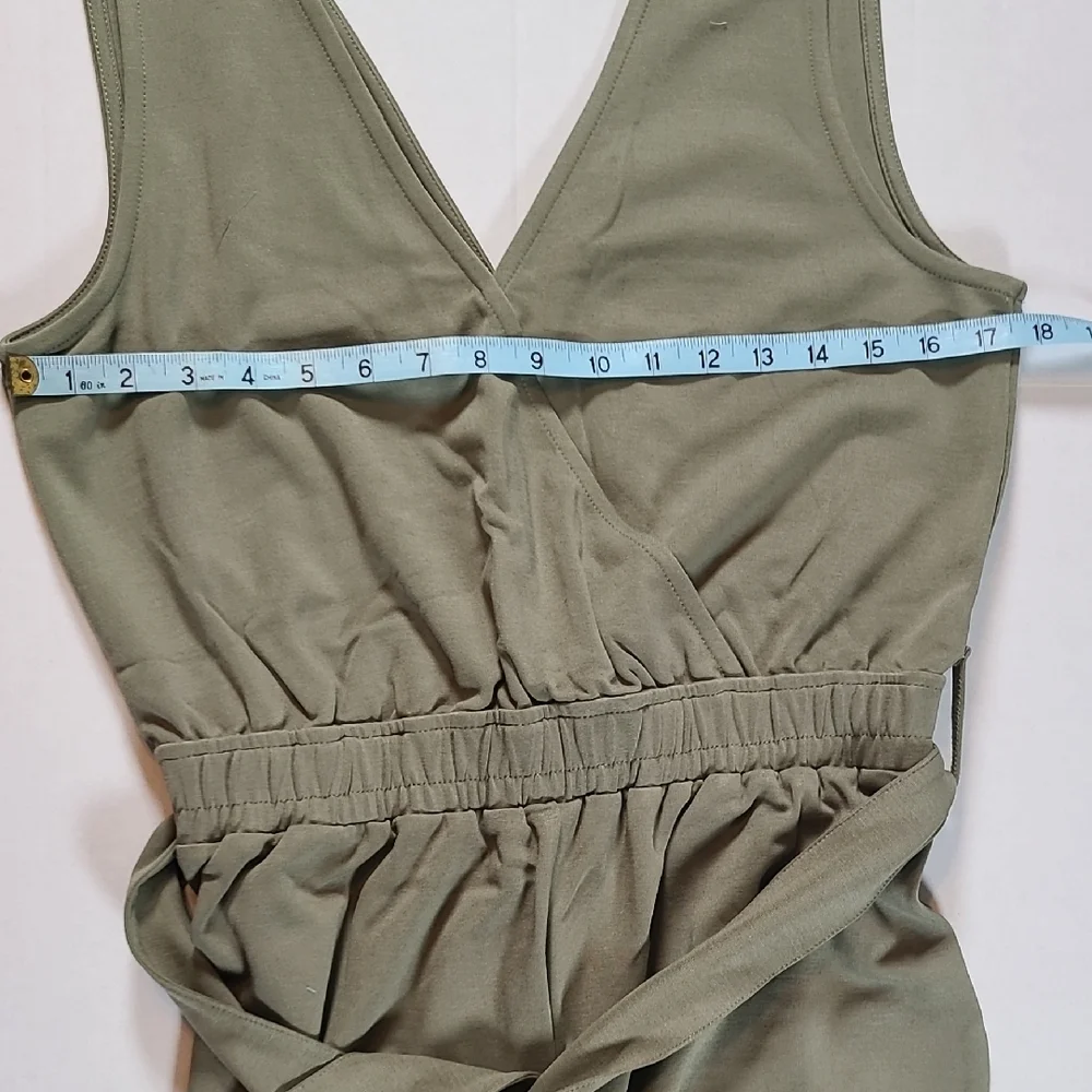 The Drop Elegant Caralynmirand Sleeveless Belted M Olive Green  Jumpsuit NWT - Picture 9 of 13